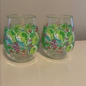 Lilly Pulitzer Acrylic Stemless Wine Glasses